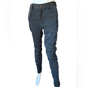 Vintage 90’s Issey Miyake black crinkle trousers Size Small